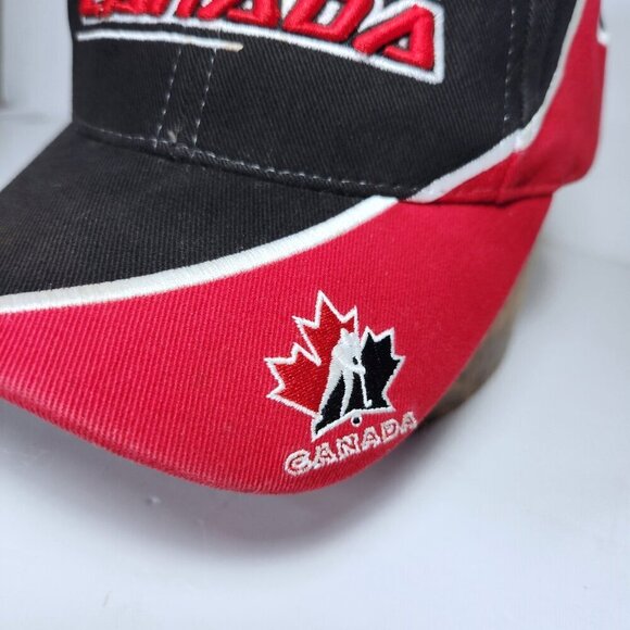 Puma Team Canada Hat Cap Youth Hook and Loop Shark Tooth Black Embroidered - Picture 4 of 10